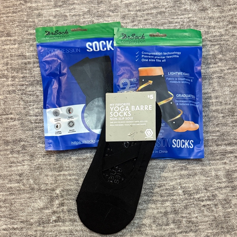 Black Yoga Barre Non-Slip Ankle Socks
Dr Sock compression socks